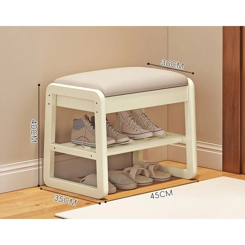 Solid Wood Storage Shoe Exchange Stool Solid Wood