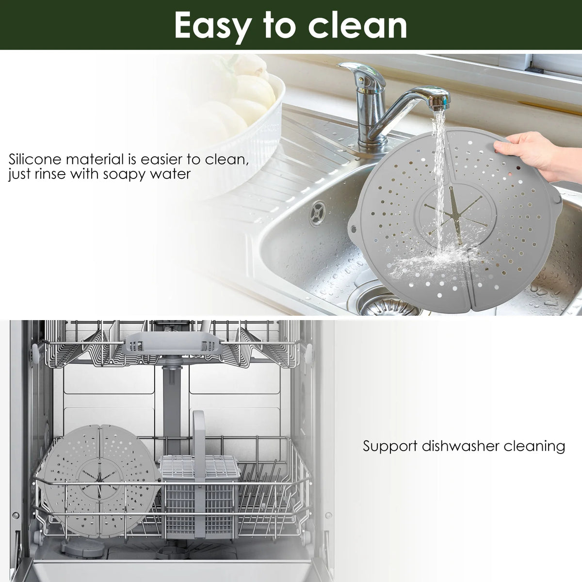 Silicone Splatter Screen Foldable Heat-Resisting Oil Splash Guard