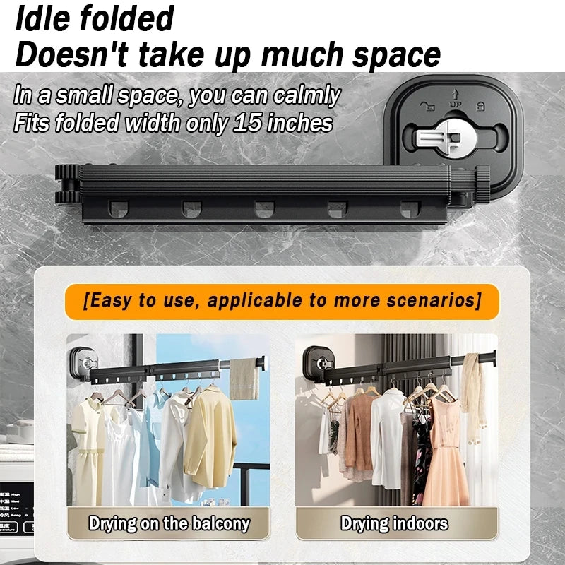 Foldable Clothes Drying Rack Non-Porous Suction Cup Stainless