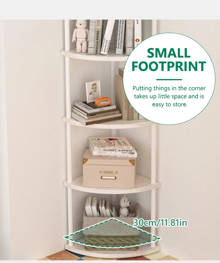 Multi-Layer Storage Rack Wall Corner Shelf Living