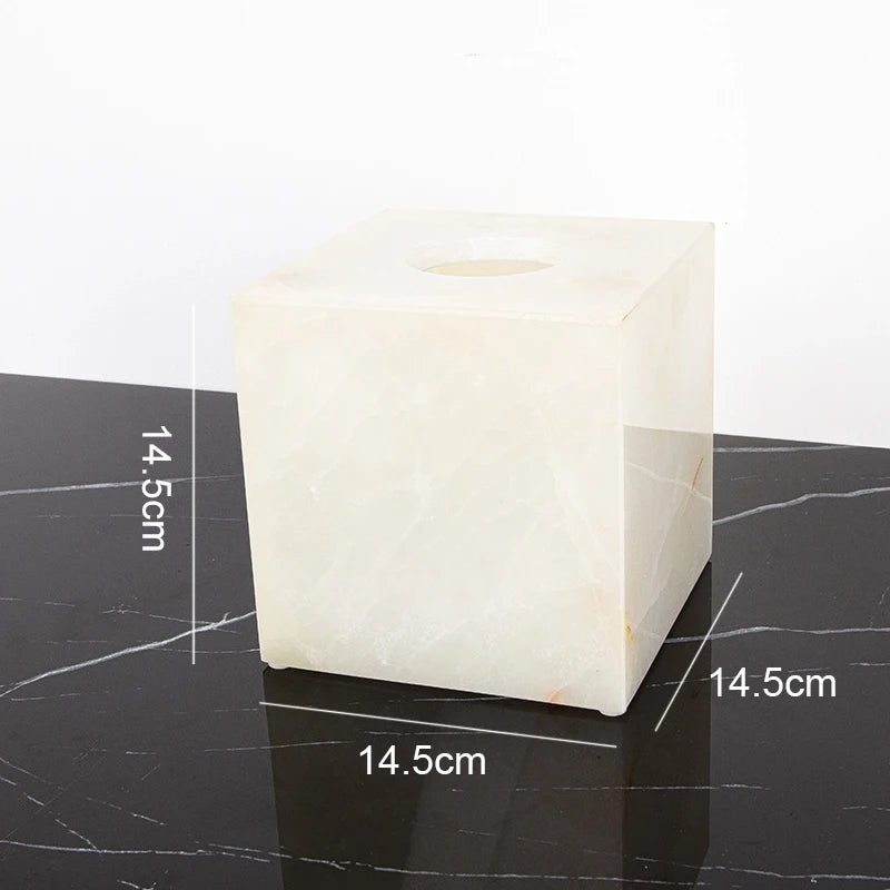 White Onyx Natural Marble Bathroom Luxury Soap Dispenser