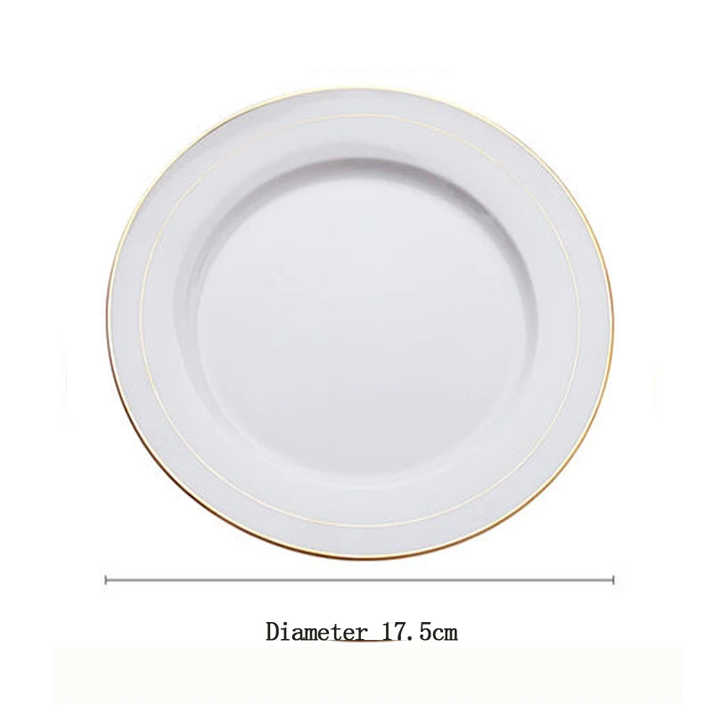 White Porcelain Dinner Plate Light Luxury Food Disk