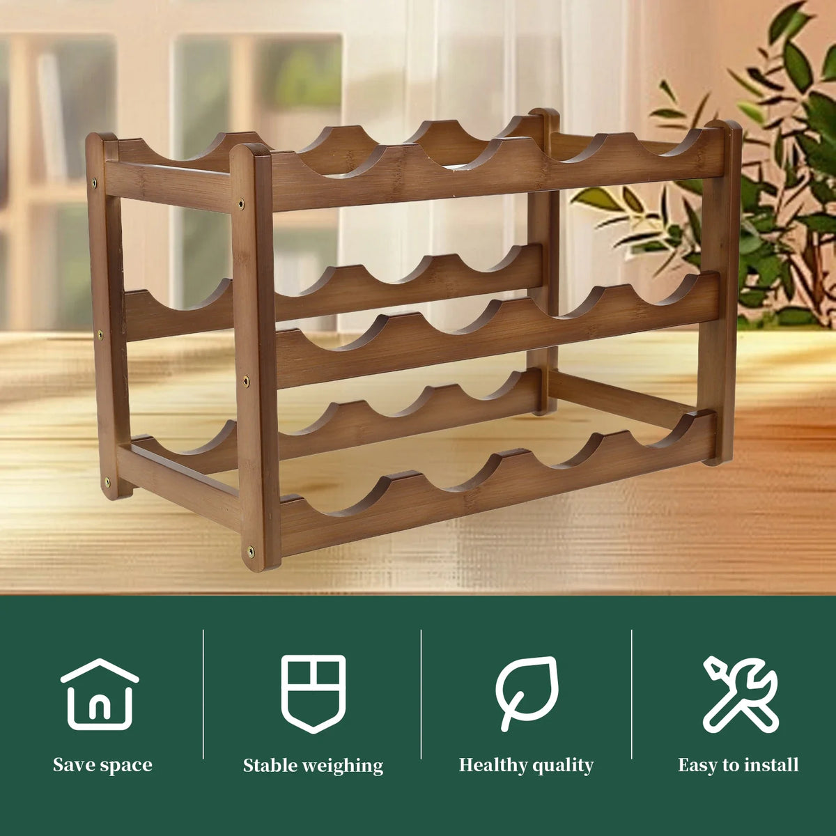 Wine Rack Wooden Winebottle Display Cabinet Holders Shelf