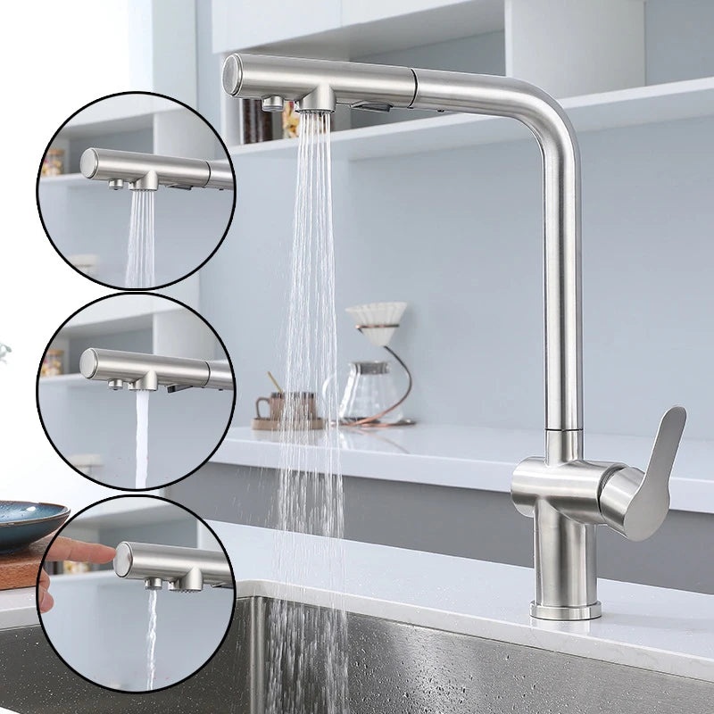 Pull Out Sink Faucet Two Model Stream Sprayer