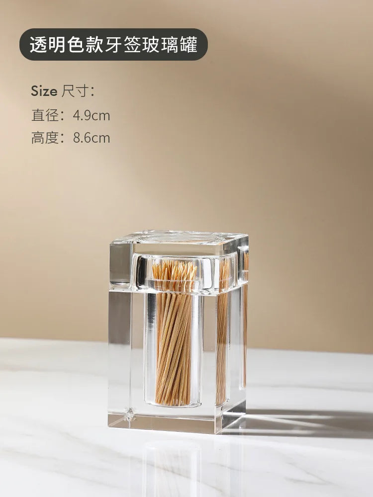 Luxury Crystal Glass Toothpick Box Barrel Dining Table