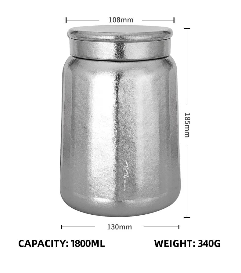 Tito Titanium Pure Titanium Tea Jar Large Storage