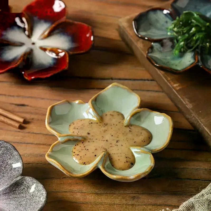 1pcs Ceramic Craft Dish Flower Shaped Small Dish