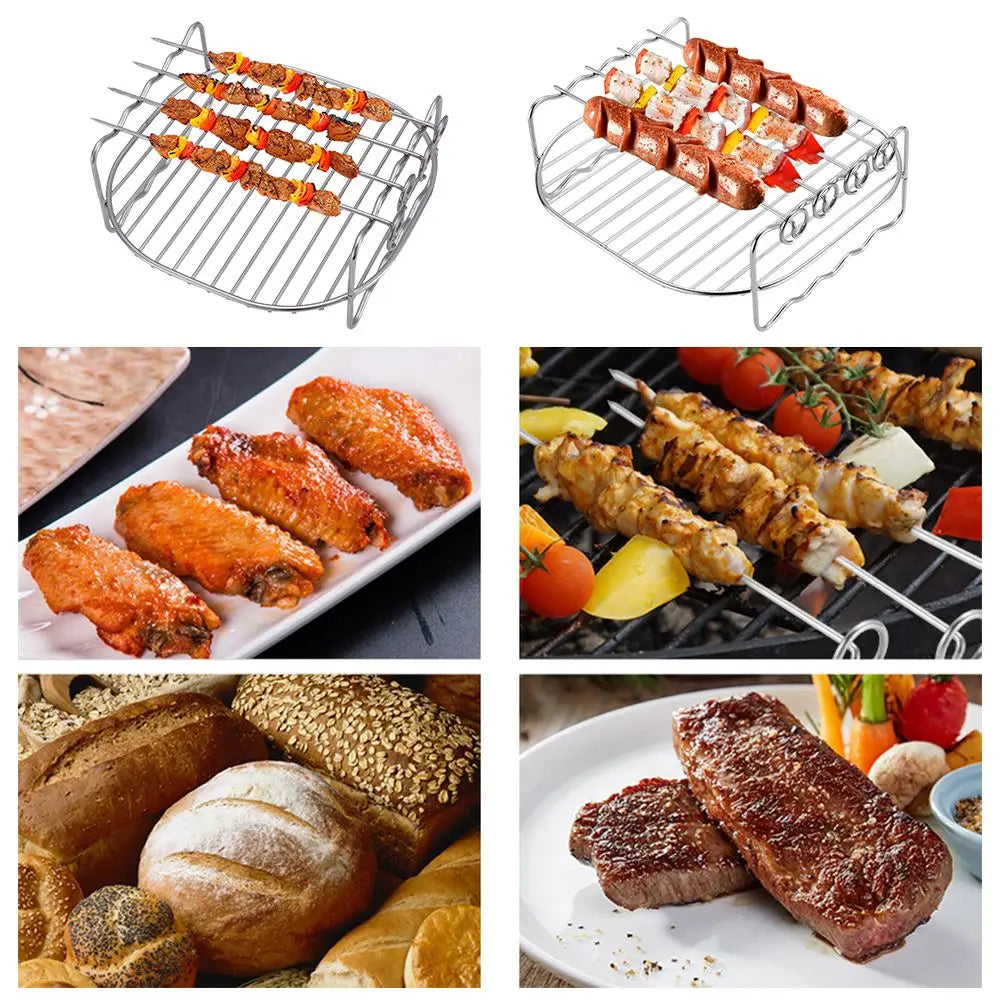 Baking Tray Skewers Air Fryer Stainless Steel Holder