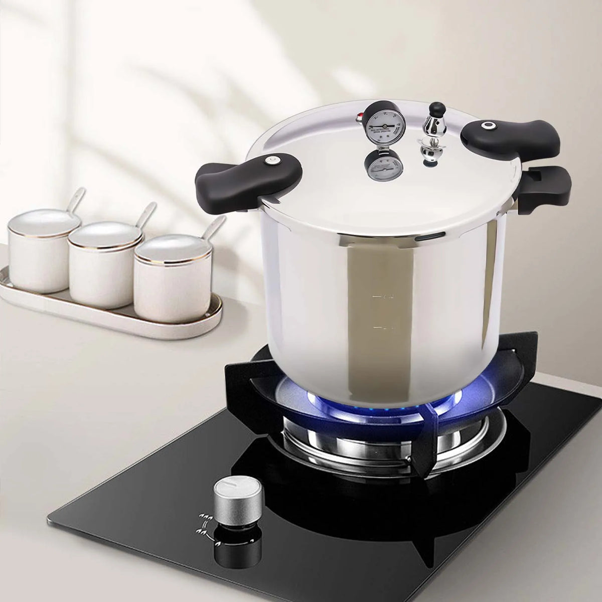 22l Aluminium Alloy Pressure Canner 90kpa Thickened