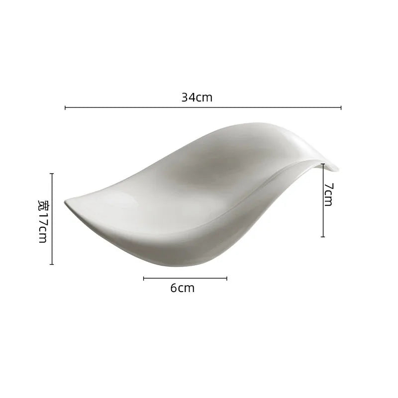 Ceramic Dinner Plate Restaurant Irregular Serving Salad Snack
