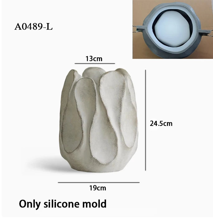 Organic Irregular Cement Vase Silicone Mold Geometric Concrete