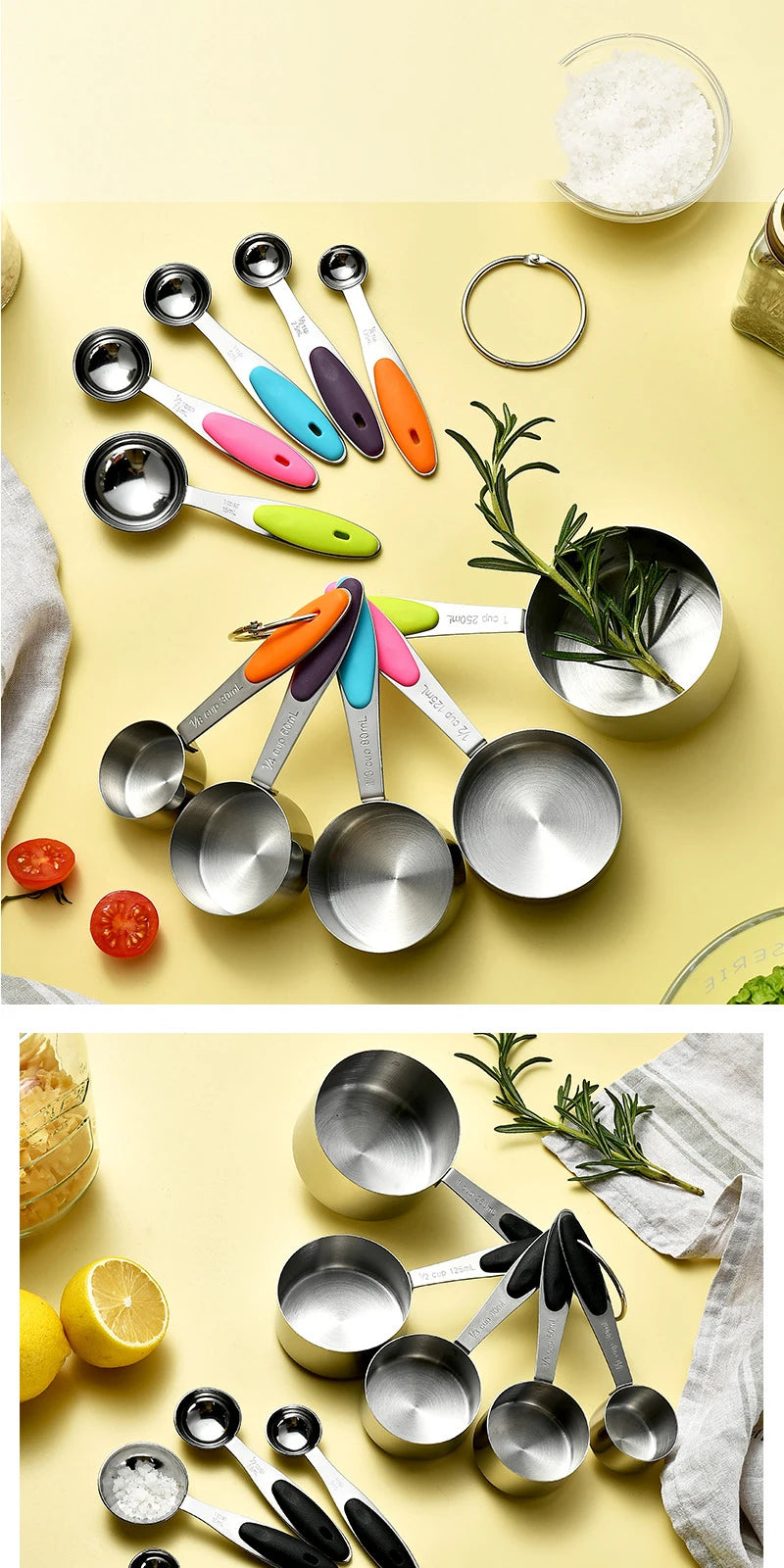 5/10pcs Stainless Steel Measuring Cups Spoons Baking Cake