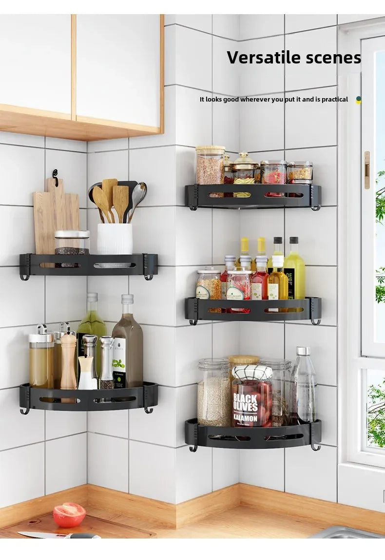 Bathroom Shelves Organizer No Punching Required Corner Shelf
