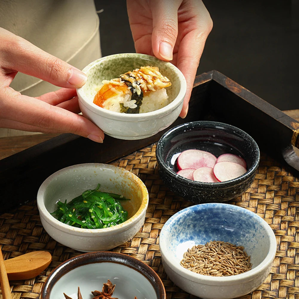 Japanese Ceramic Dipping Bowls Small Round Soy Sauce