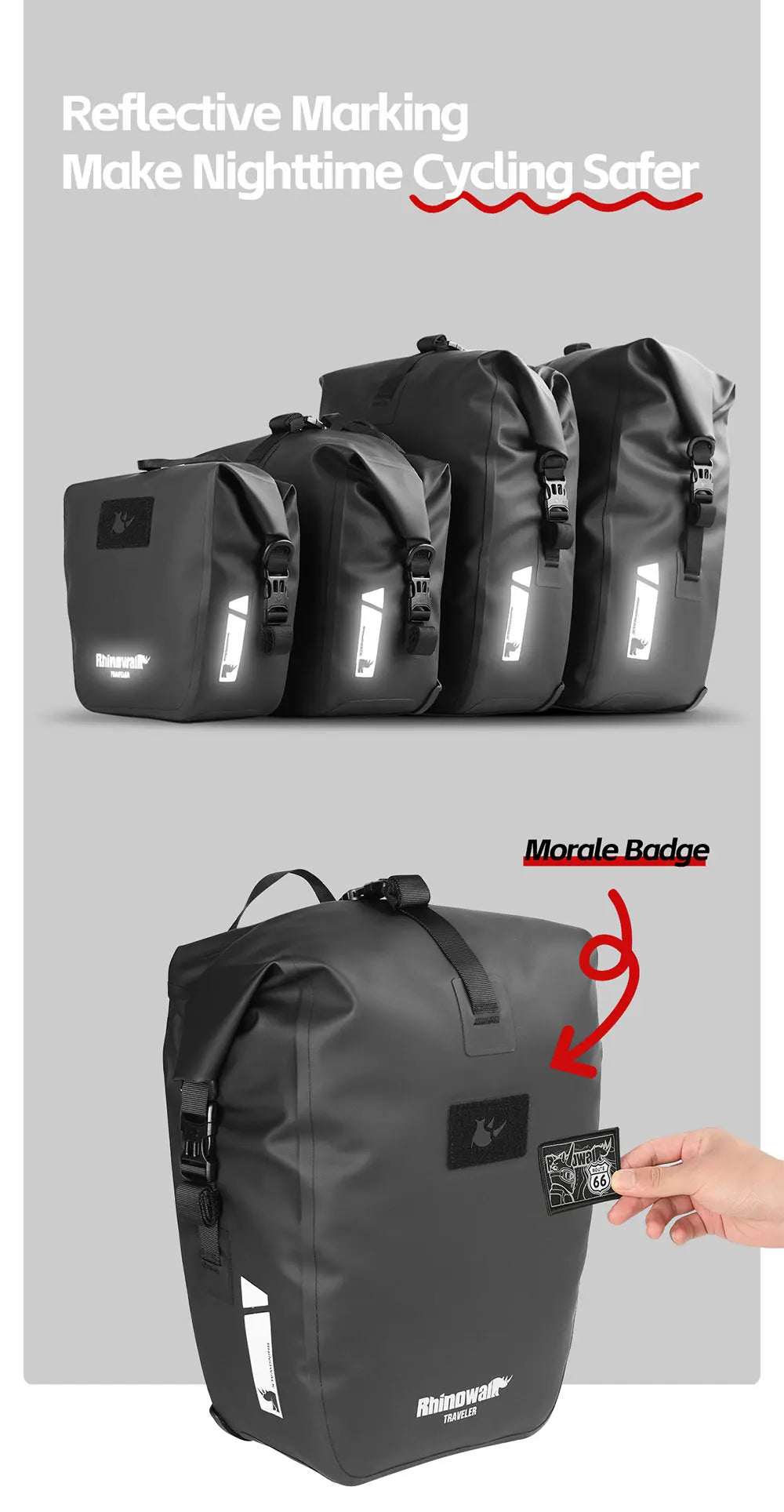 Rhinowalk Bicycle Pannier Bag Waterproof 6l 12l 20l