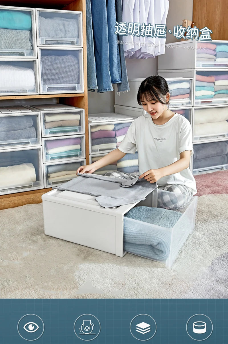 Large Closet Storage Drawer Box Plastic Drawer Clothes