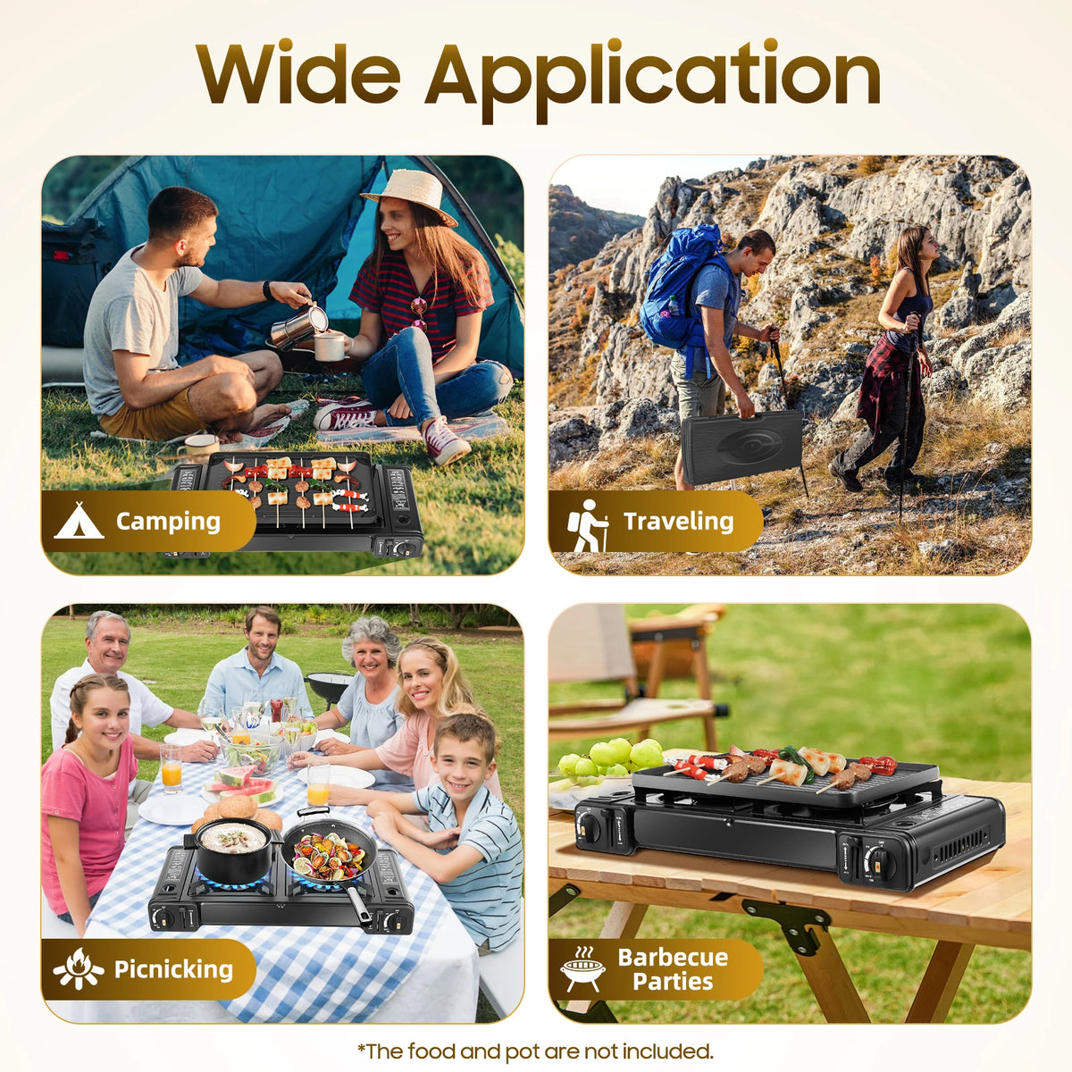 Double Head Barbecue Gas Stove Baking Tray Application