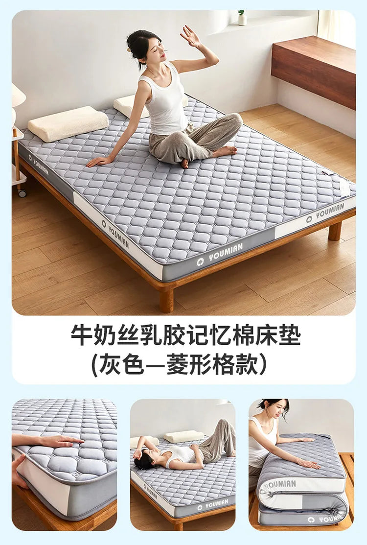 Latex Memory Foam Mattress Soft Pad Bed Bedroom