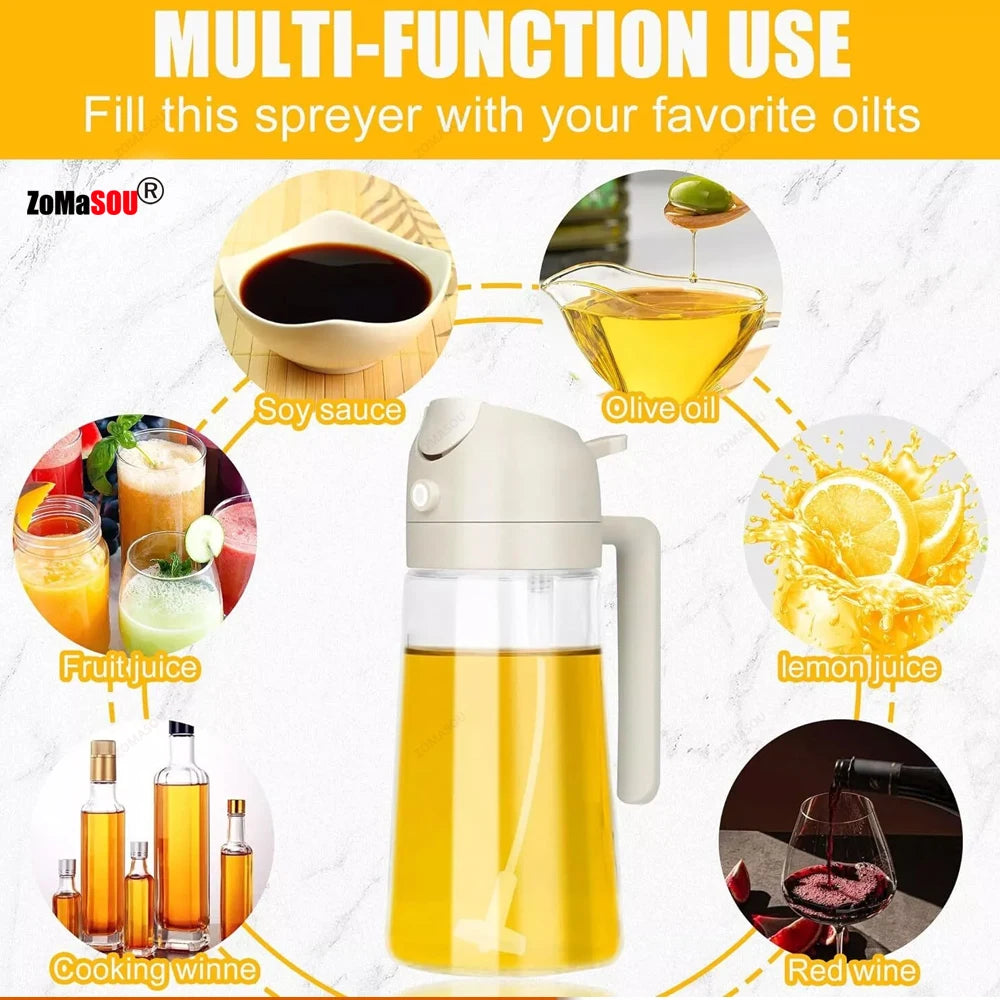 1-4pc 2-In-1 Sprayer Pourer Oil Empty Bottle Plastic