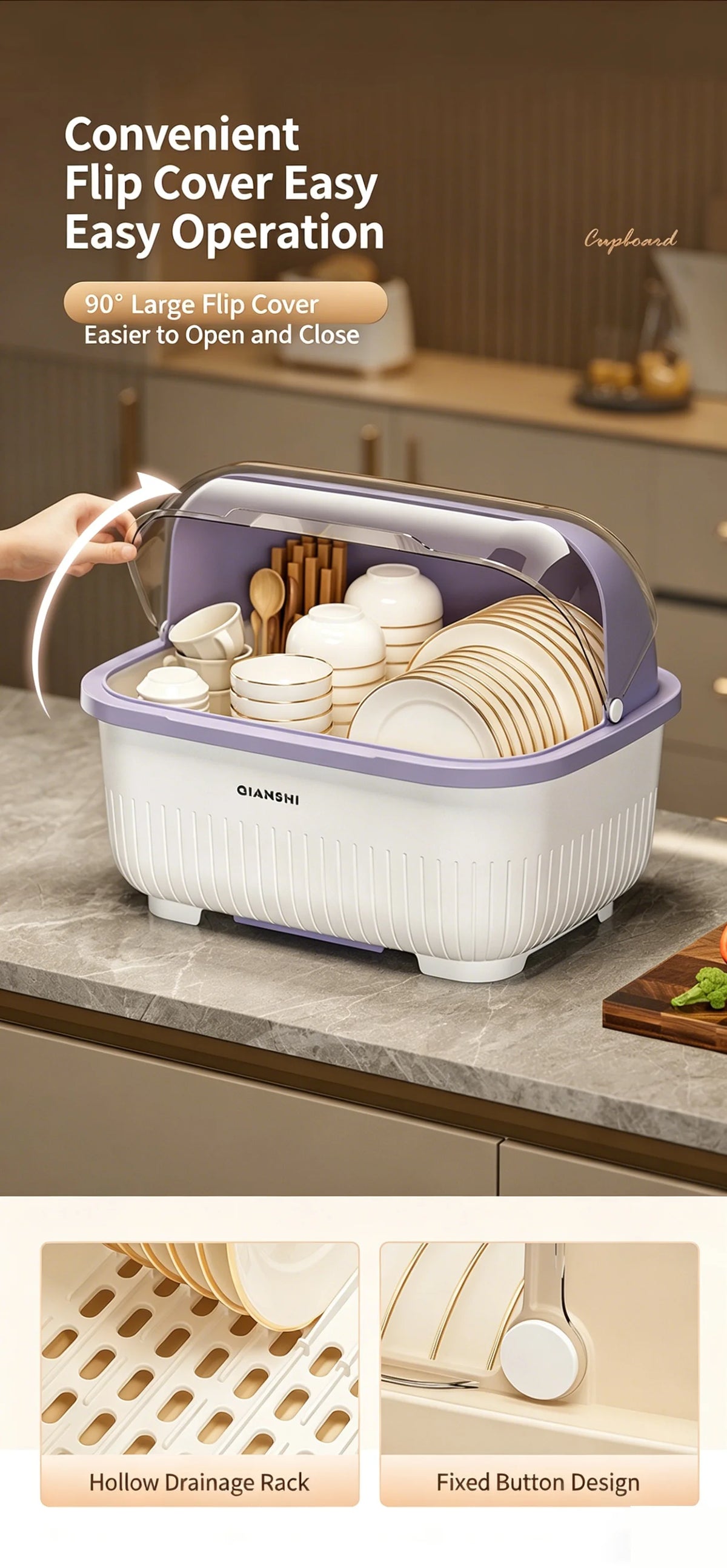 Dish Rack Protective Cover - Space-Saving Dust-Proof Storage