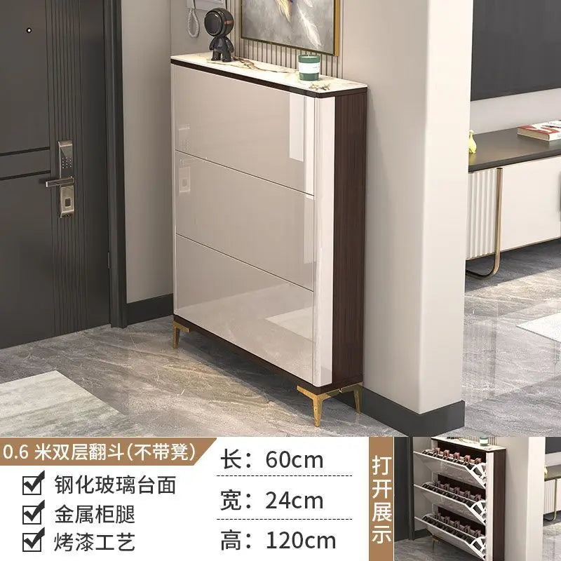 Luxury Ultra-Thin Shoe Cabinet Organizer Storage Living Room