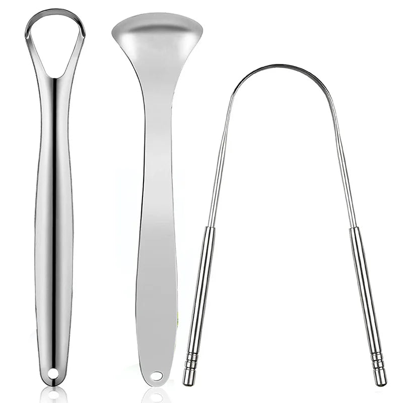 Premium 1pcs/3pcs Metal Tongue Scraper Cleaner Adults &