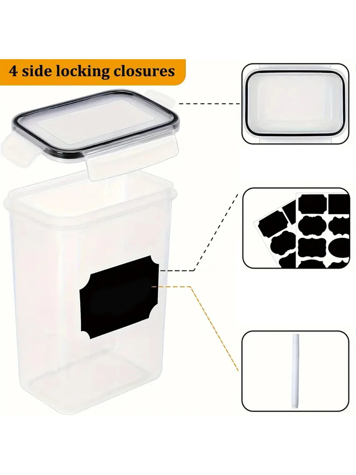 24pcs Airtight Food Storage Containers Labels Flour Grains