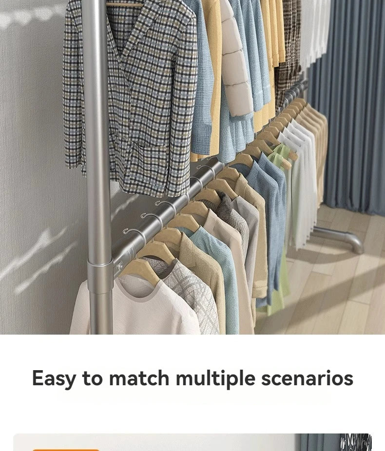 Floor Standing Clothes Rack Bedroom Hanging Clothes Rack