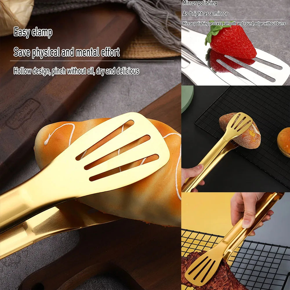 Stainless Steel Anti-Slip Food Clamp Utensils Buffet Cooking
