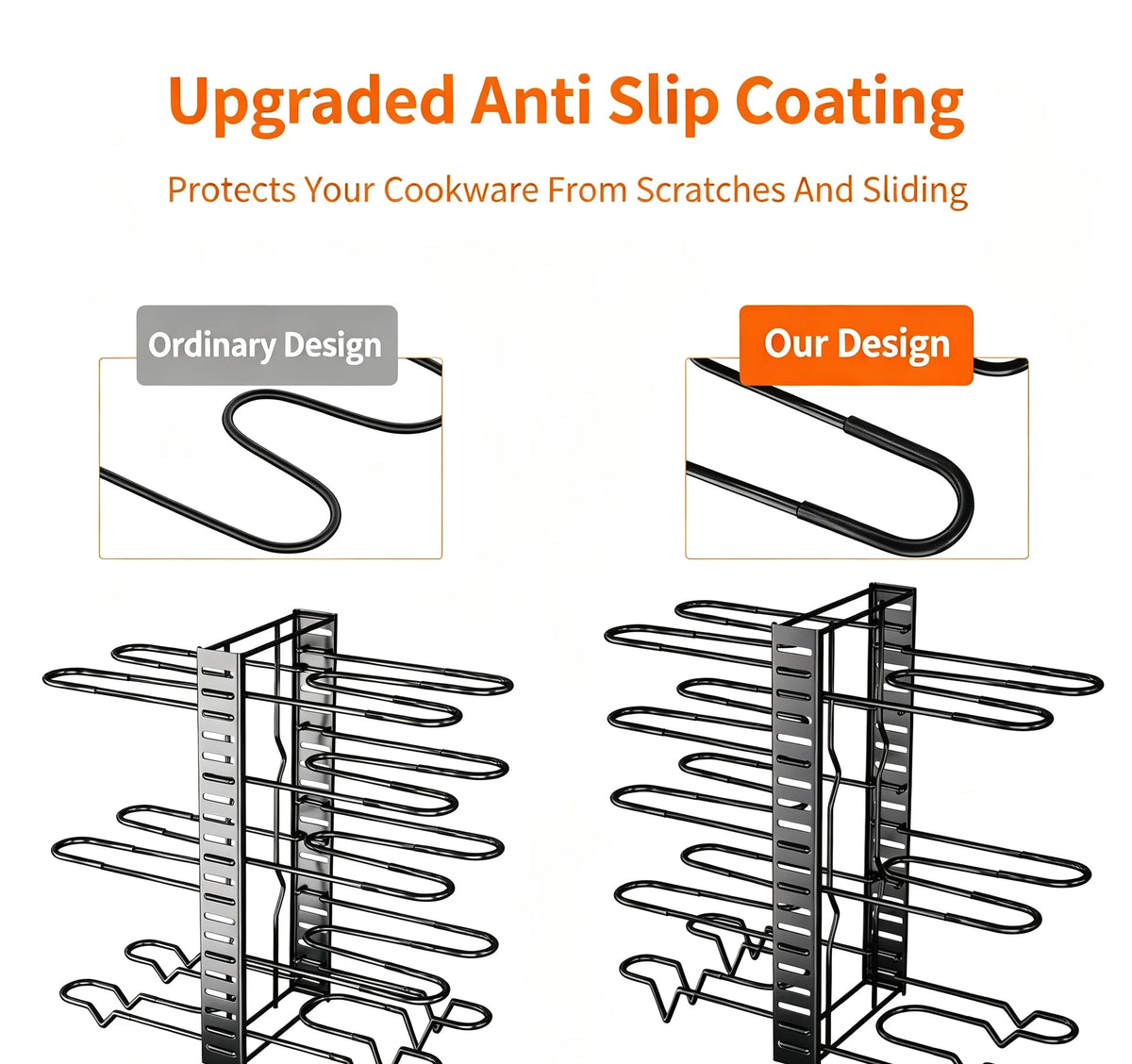 Heavy Duty Metal Tier Cookware Storage Rack Space