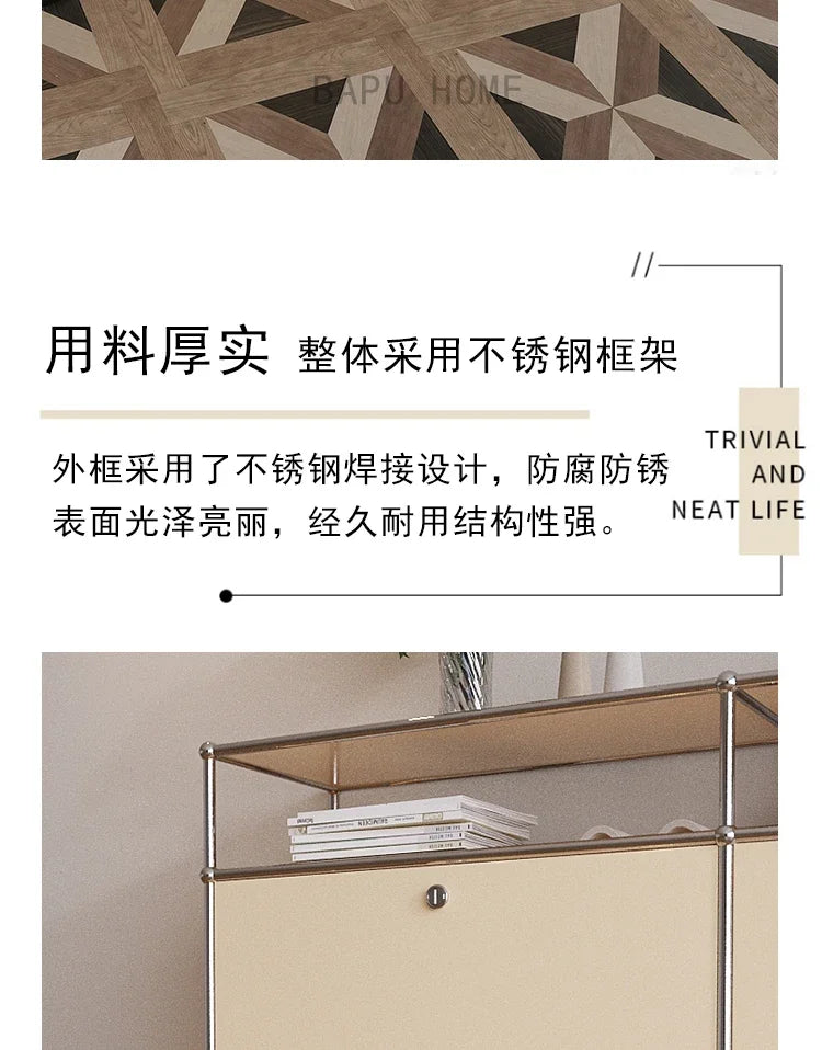 Modern Module Living Room Cabinet Stainless Steel Tv