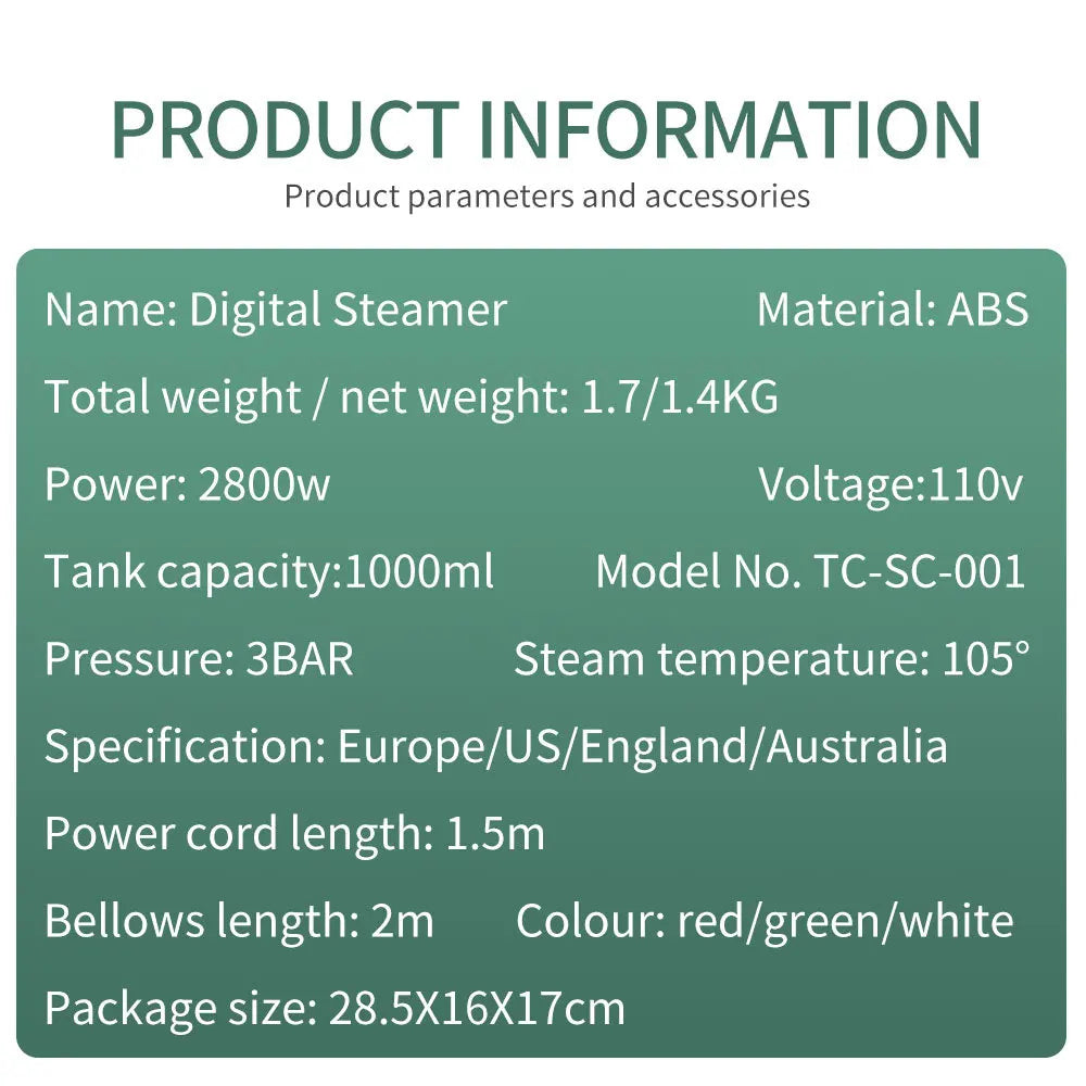 High-Temperature Steam Cleaner 2800w Heavy-Duty Grease & Range