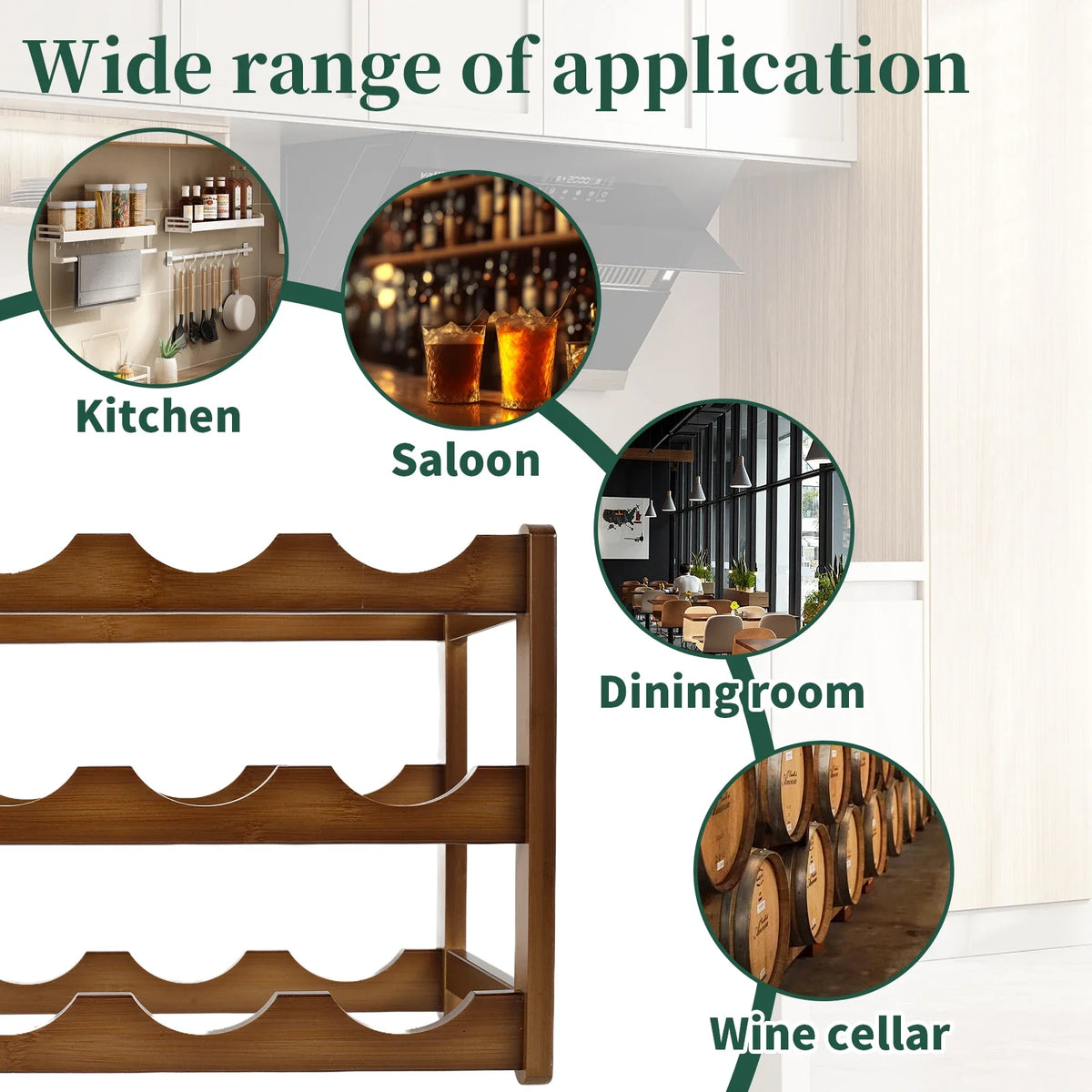 Wine Rack Wooden Winebottle Display Cabinet Holders Shelf