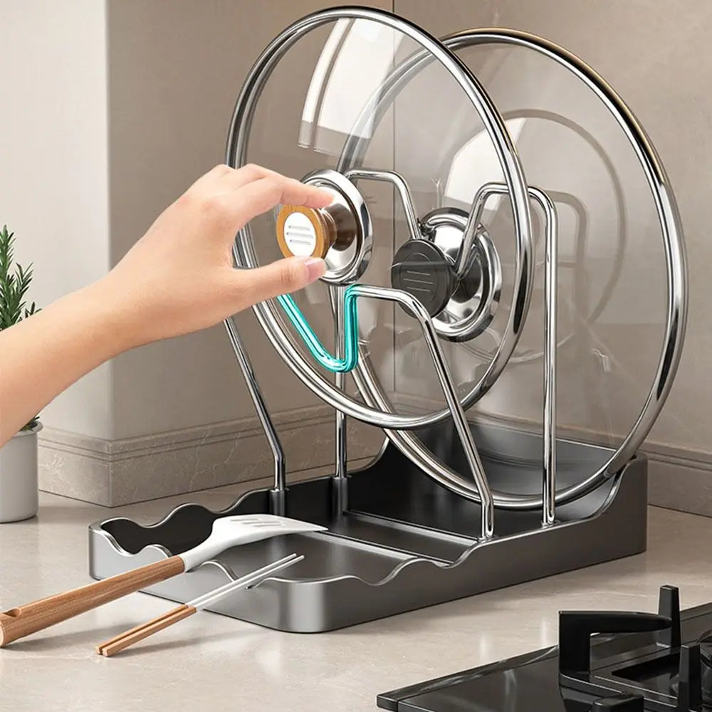Pot Lid Rack Spoon Rest Stainless Steel Spatula