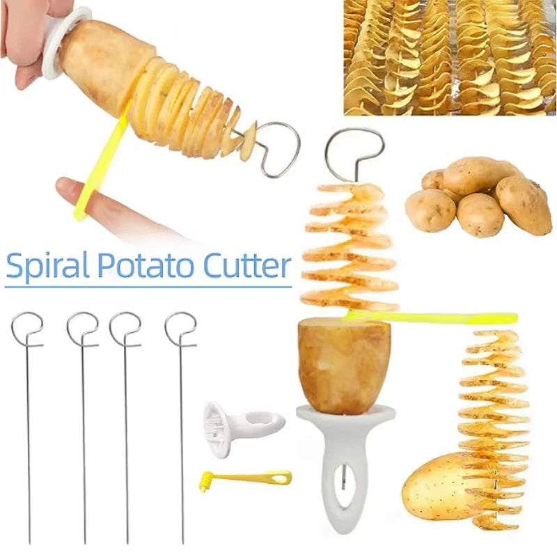 Spiral Potato Cutter Stainless Steel Sticks Spiralizer Chips