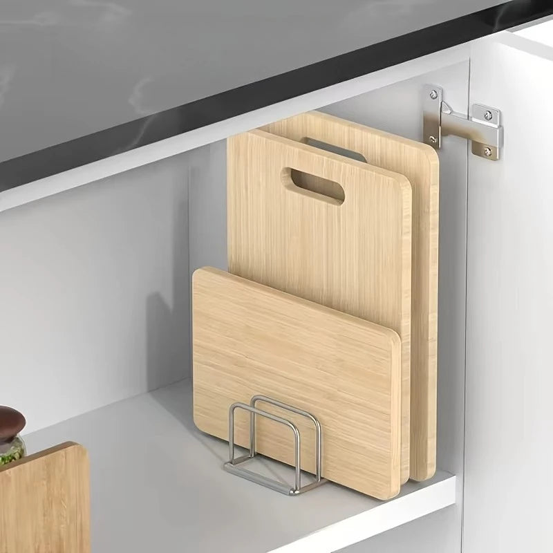 1pc Space-Saving Stainless Steel Pot Lid Cutting Board