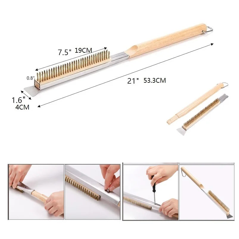 Pizza Oven & Stone Brush Scraper 21in Clean