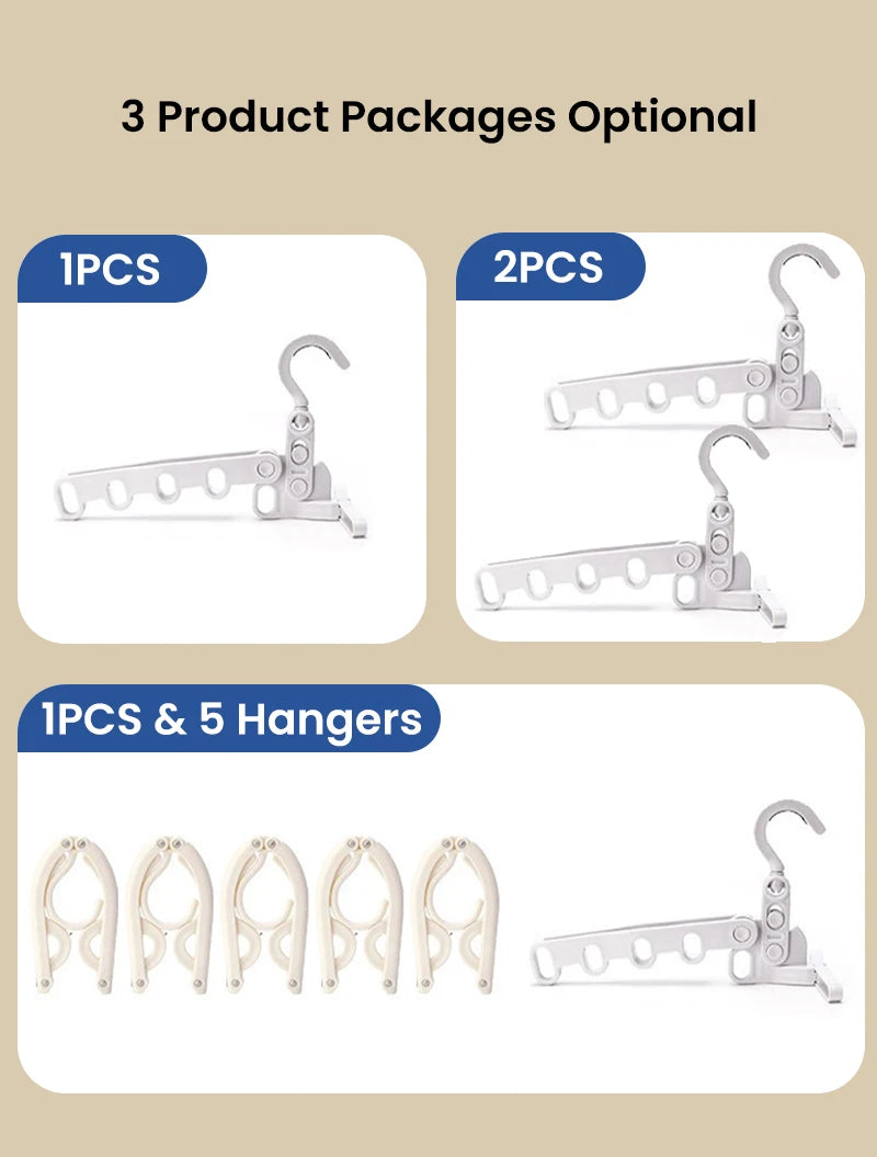 Foldable Travel Hanger Folding Clothes Drying Rack Travel