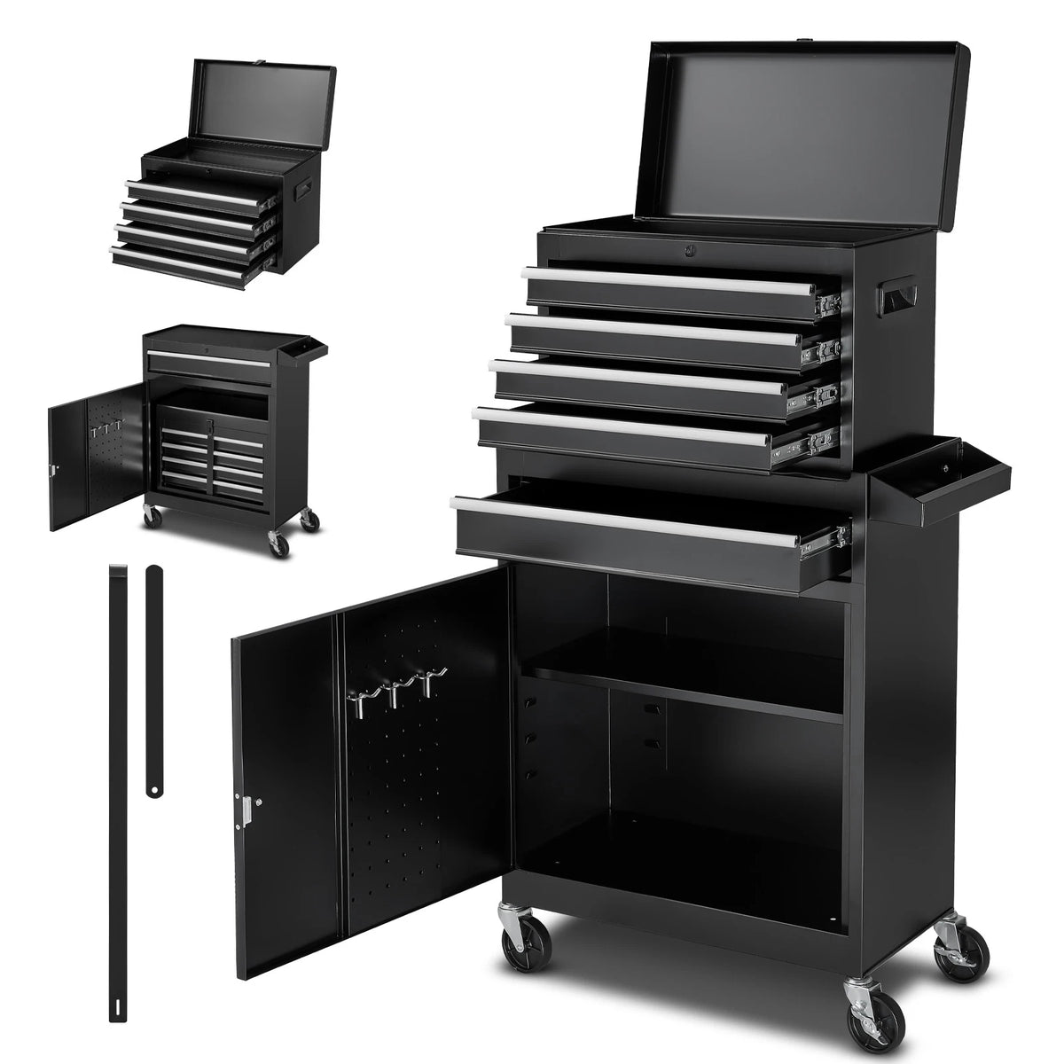 Succebuy Rolling Chest Drawers Cabinet Organizer Detachable Top