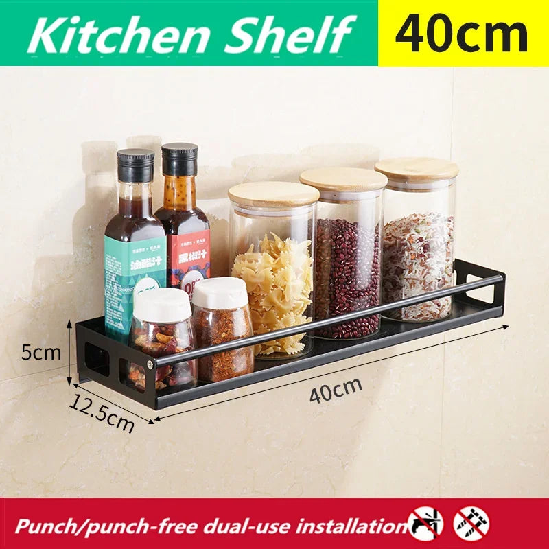 Multi-Purpose Organizer Wall Mount Spice Rack Shelf Bracket
