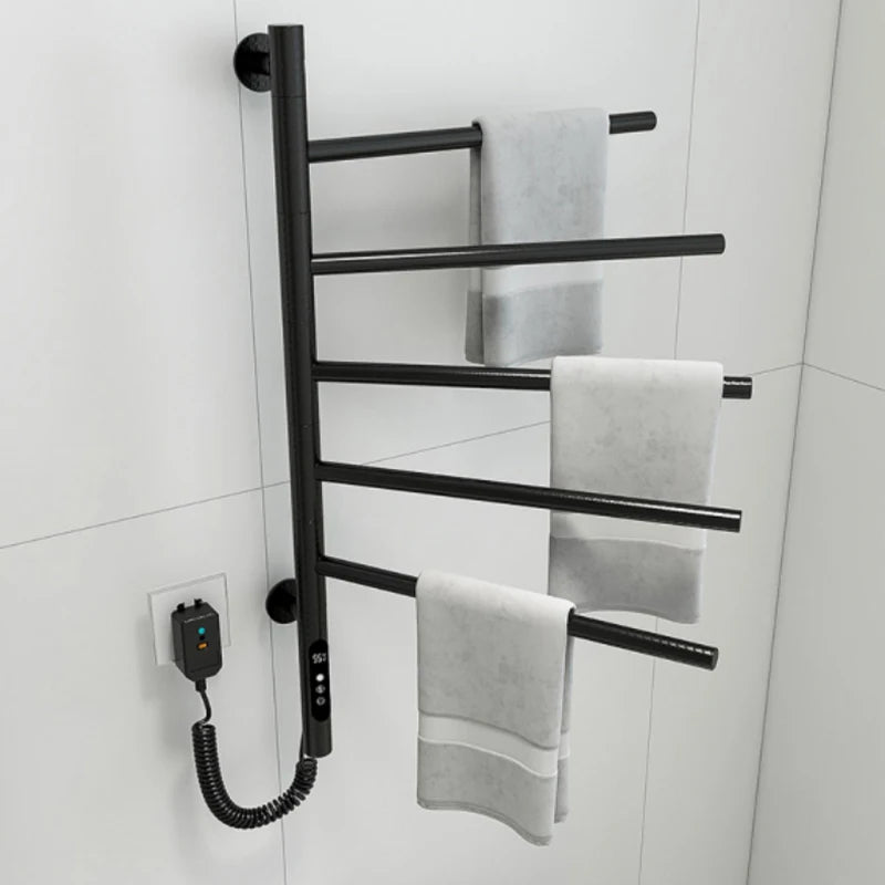 Electric Heated Towel Rack Rotating Bathroom Wall Mounted