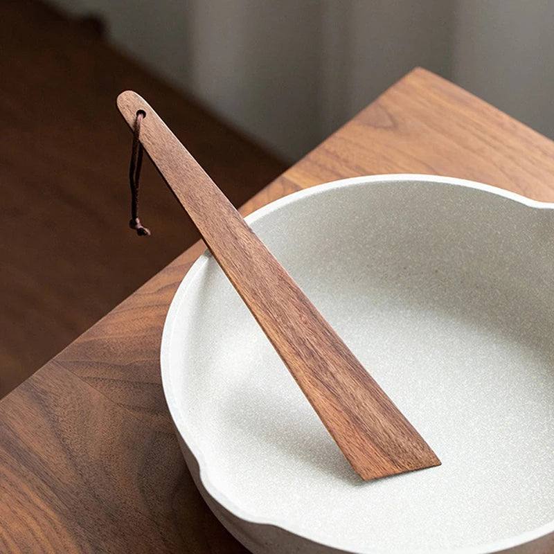 1pc Teak Wood Tableware Spatulas Triangular Cooking Spatula