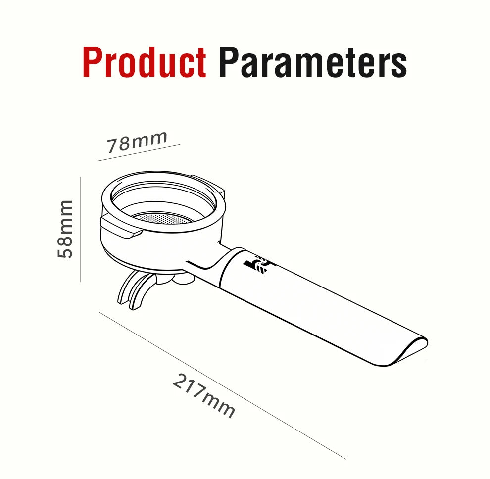 Hibrew V61 58mm Espresso Bottomless Portafilter 2in1 Double