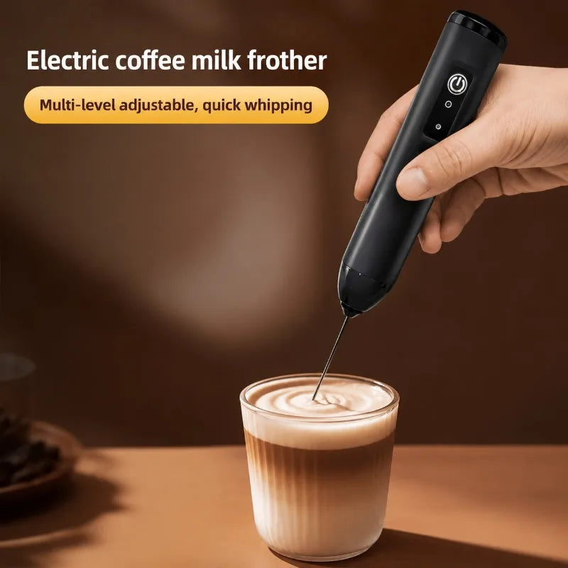 Electric Milk Frother Egg Beater Wireless Type-C Charging