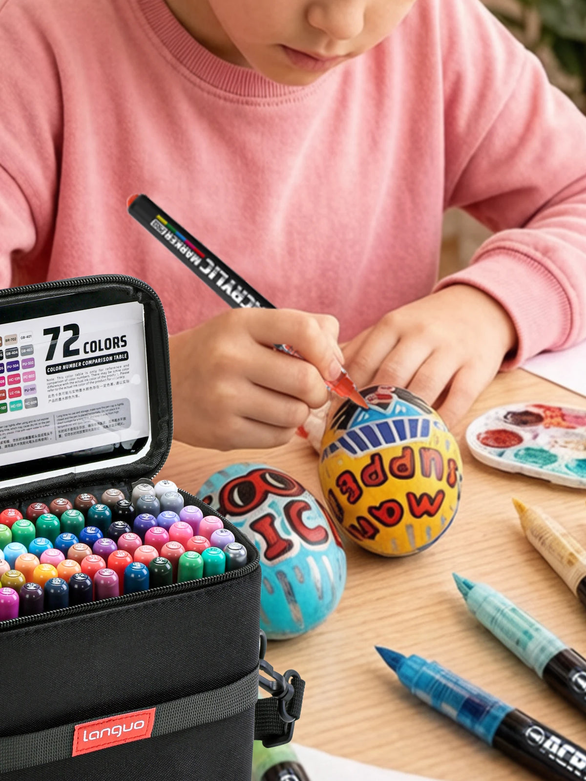 Languo Acrylic Marker Pro 48/72/96/192 Colors 1-5mm Brush