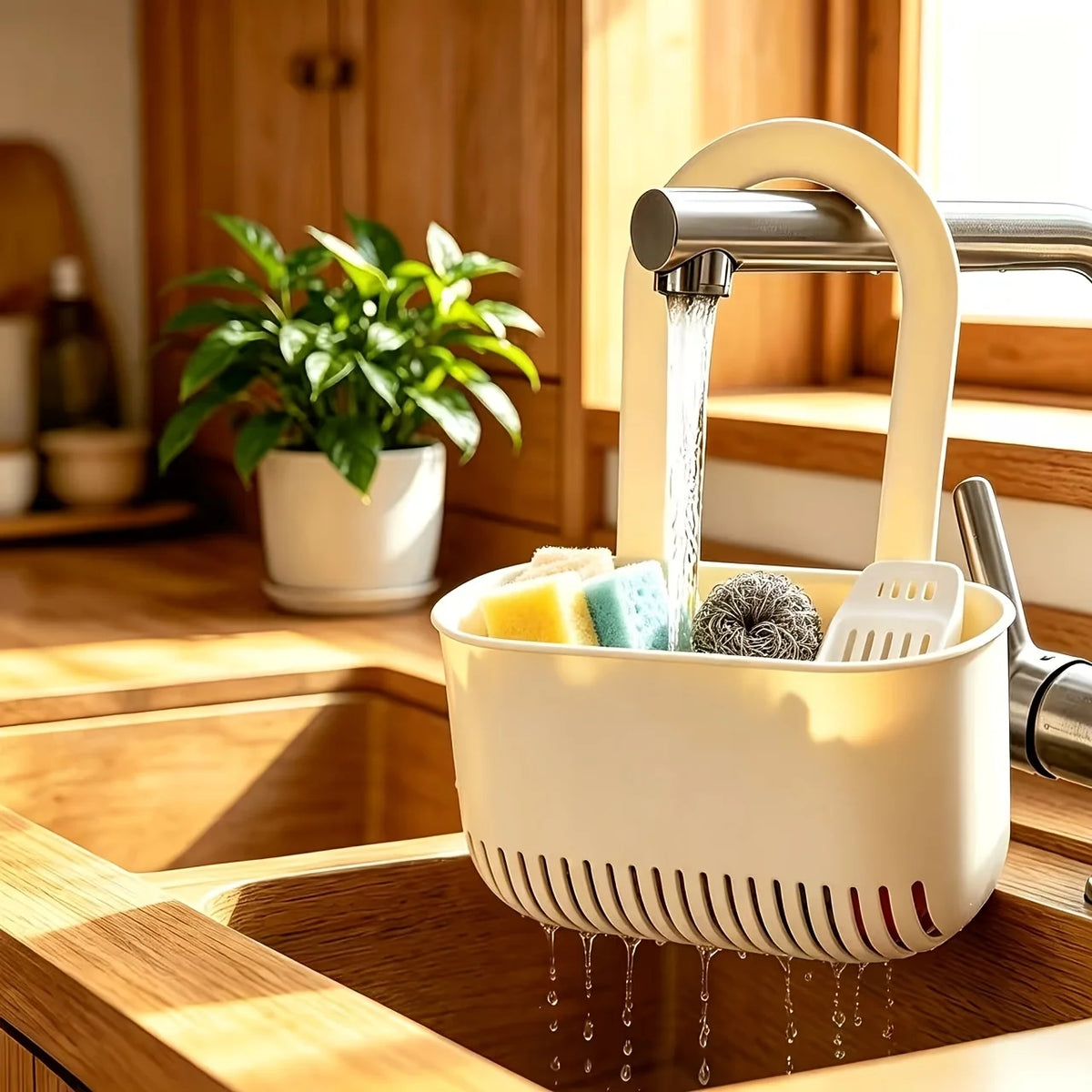Sink Hanging Storage Basket Drain Sponge Holder Caddy