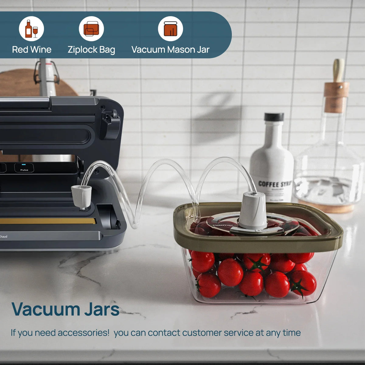Vakumar Vh1506 Vacuum Sealer Machine Sous Vide Handle