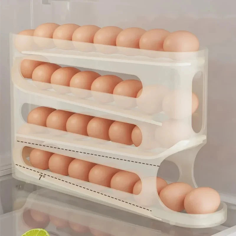 2-3 Tier Rolling Egg Storage Container Refrigerator Holds