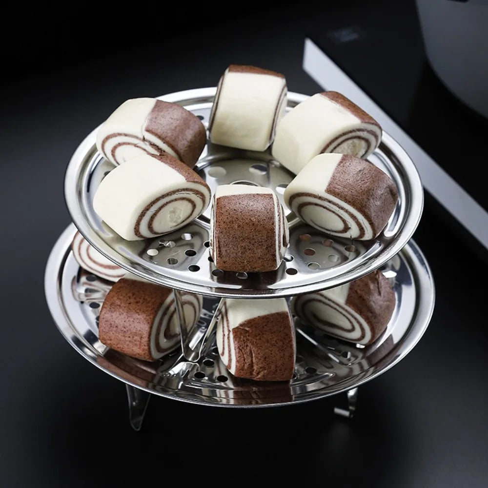Durable Stainless Steel Steamer 16-34cm Compartment Steamed Rice