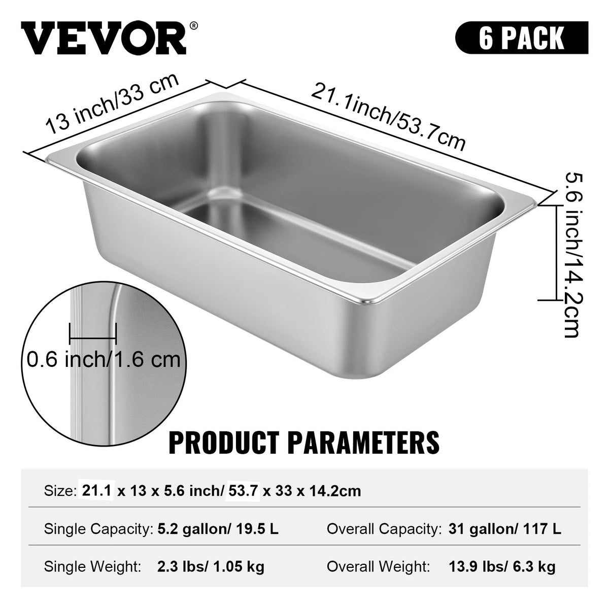 Succebuybuffet Chafing Dishes 5l-20l Gastronorm Pans Steam Table